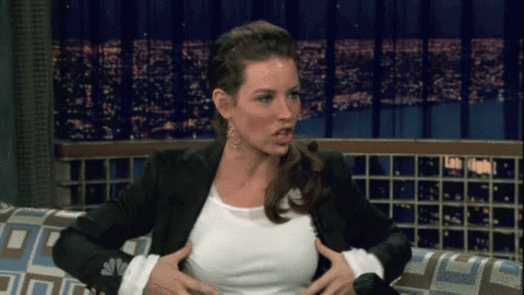 Evangeline Lilly from (Ant Man ) groping herself on tv